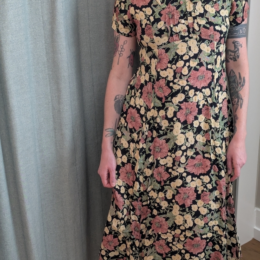 Floral Black and Pink Dress